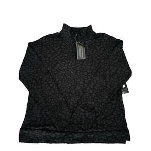 Avia Womens Jacket L Black Camo Zipper Pocket 1/4‎ Zip Reflective Stretch